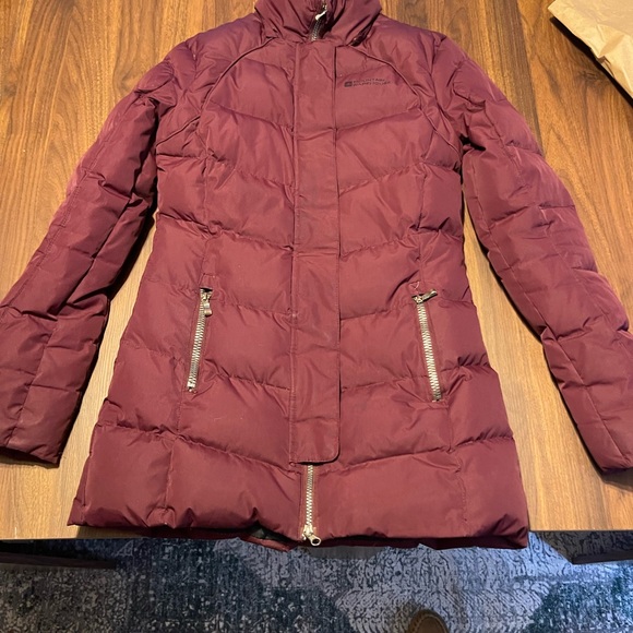 Mountain warehouse burgundy down winter jacket with detachable hood - Picture 3 of 6